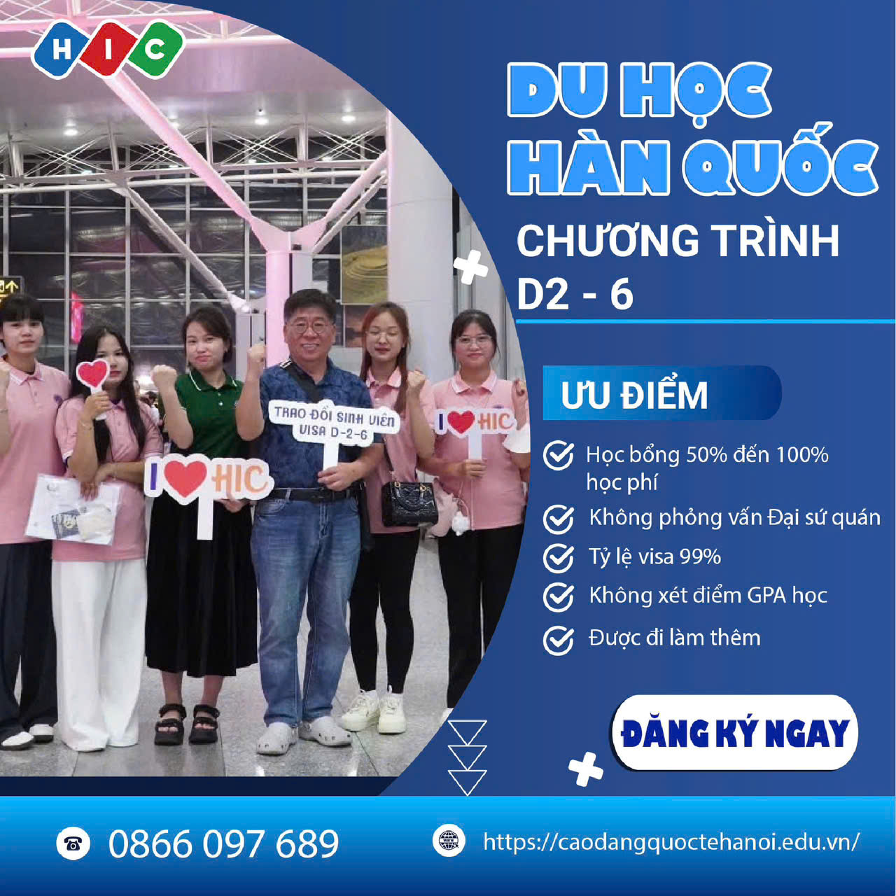 Thông báo tuyển sinh Chương trình du học chuyển tiếp – Visa D2-6